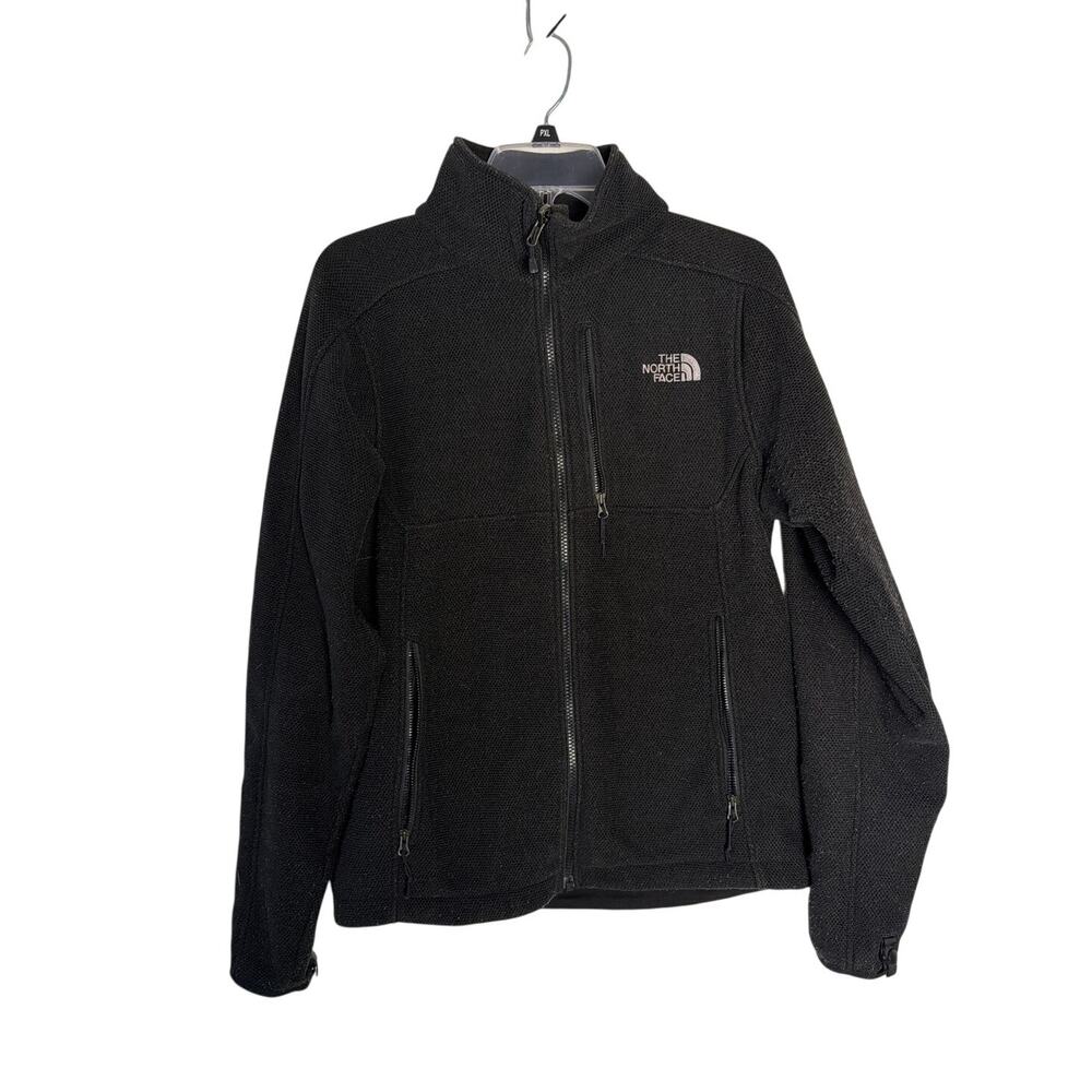 The North Face Mens Full Zip Fleece Jacket Size S Black Sweater Knit Waterproof
